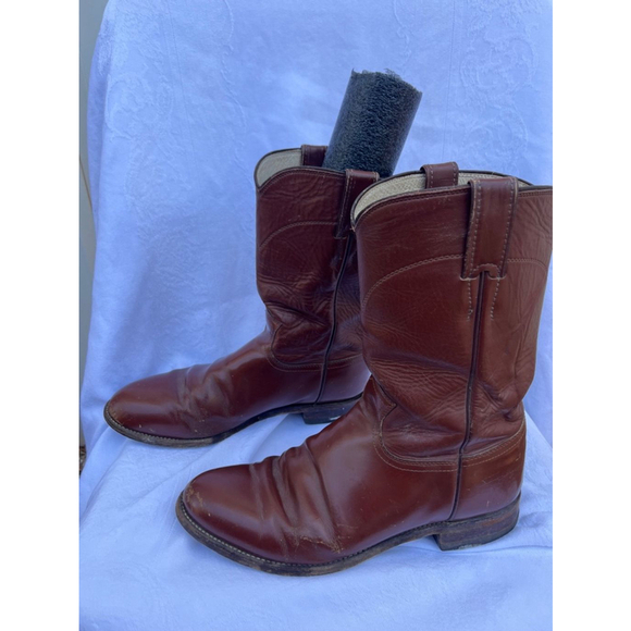 Unisex Justin Brown Western Cowboy Boots Size men’s size 7.5‎ made in USA - Picture 6 of 15